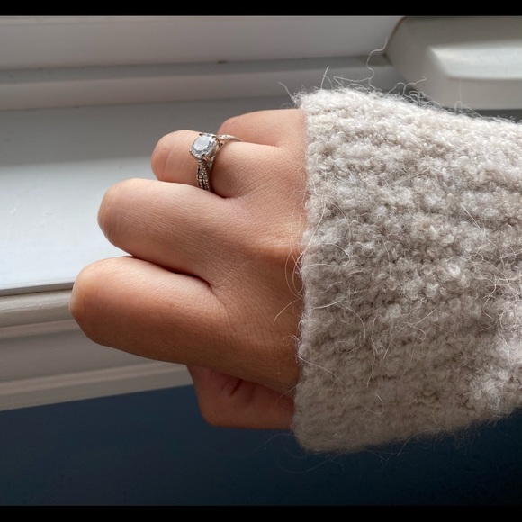 1ct round cut CZ wedding set in sterling silver 💎 - Picture 4 of 8